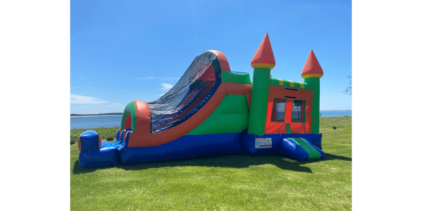 Candy Corn Bounce House Combo with Dual Lane Dry Slide