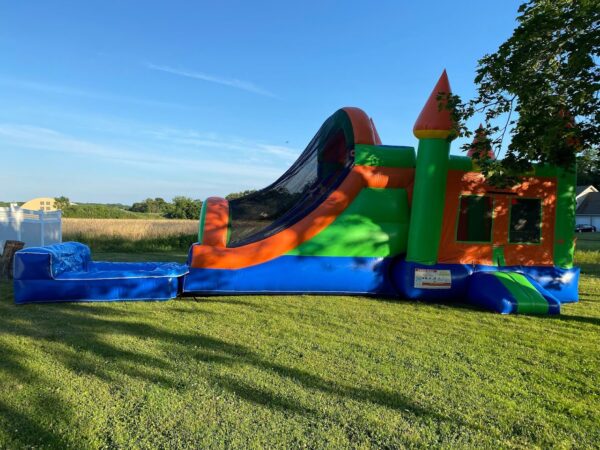 Candy Corn Bounce House with Dual Lane Water Slide